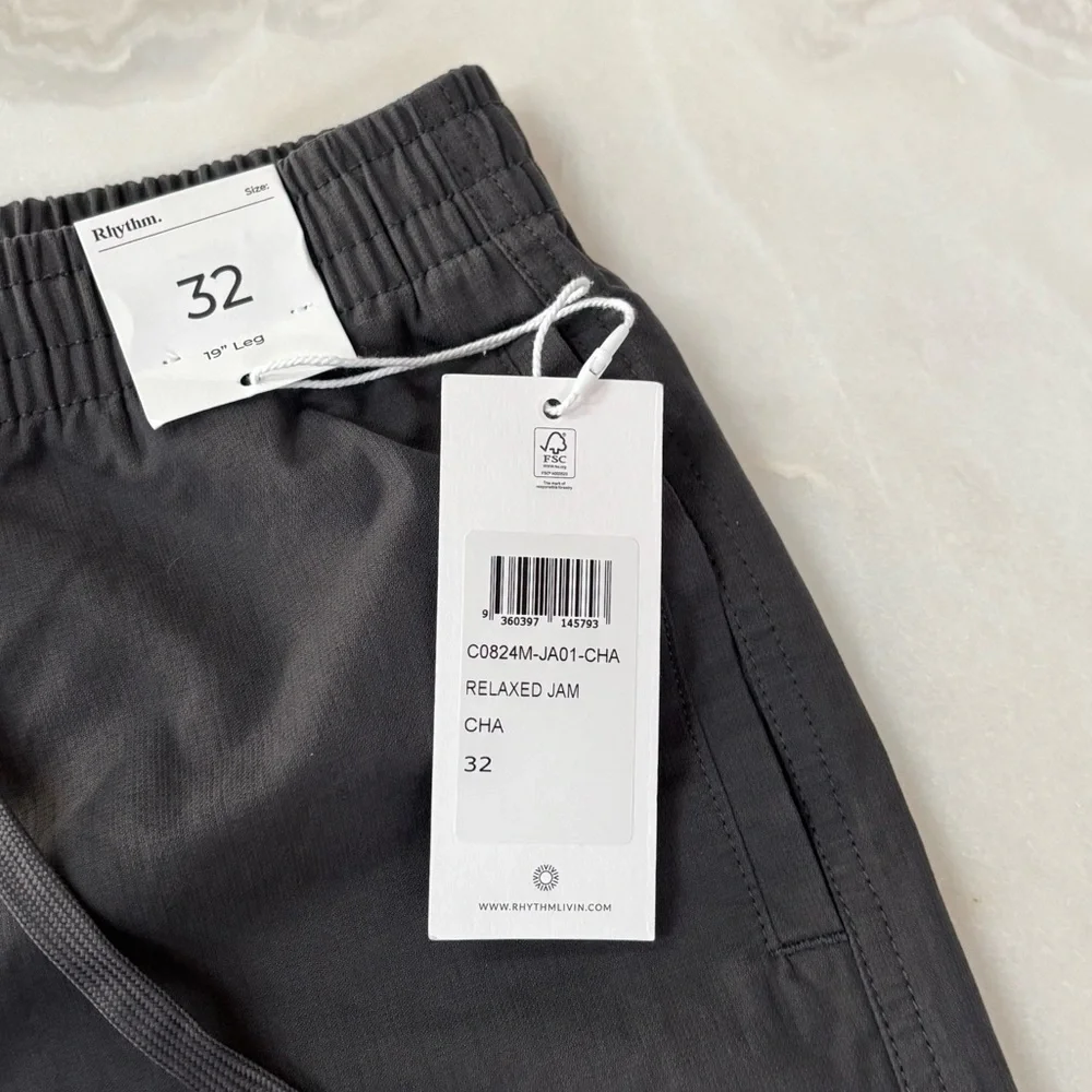 Rhythm. Relaxed Jam 9” Short Men’s Size 32 Charcoal Gray New